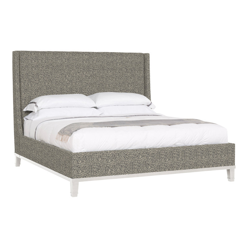 Michael Weiss Upholstered Wingback Bed, Casa Blanca, Tuck Graphite