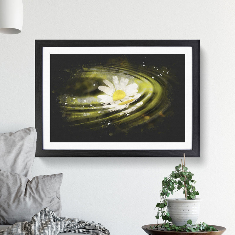 White Daisy Vol.4 - Picture Frame Graphic Art, 48cm H x 65cm W x 2cm D, Black Framed