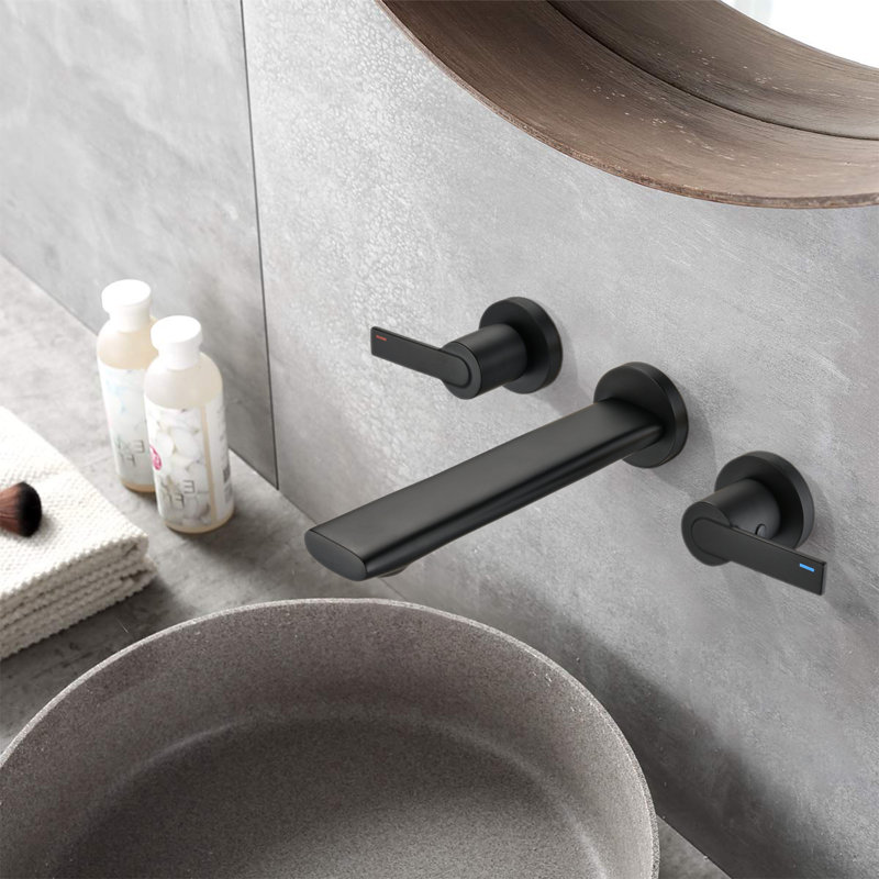 Wall Mounted Optional 2-handle Bathroom Faucet