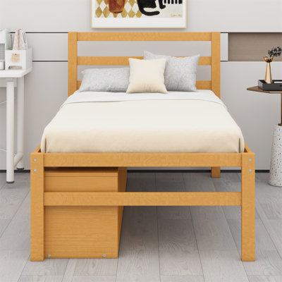Platform Bed With Removable Storage Shelves BuiltIn Two Storage Drawers For Added Convenience