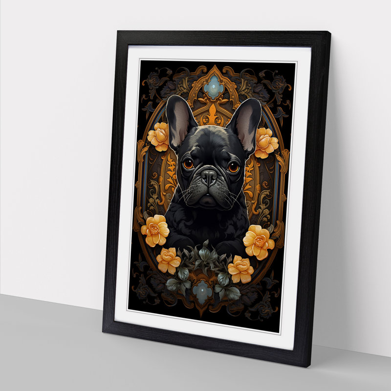 Single Picture Frame Print on Wood, 46cm H x 34cm W, Black Framed