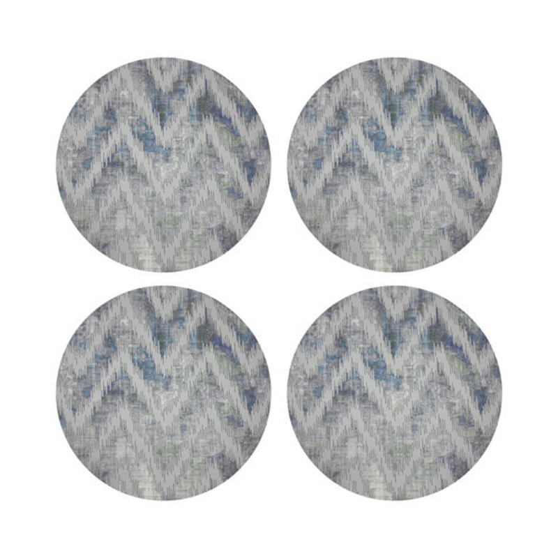Sous-verres ronds en cuir à chevrons Opulence, Opulence