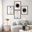 "Décoration géométrique abstraite à motifs géométriques modernes noir et beige", 4 pièces-101520332-101520333