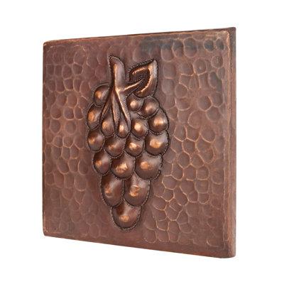 Carreau de raisin en cuivre martelé 4 po x 4 po