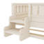 Simple avec bibliothèque intégrée et petit escalier, rails de sécurité de haute qualité et lit gigogne, beige-121067097-121067101
