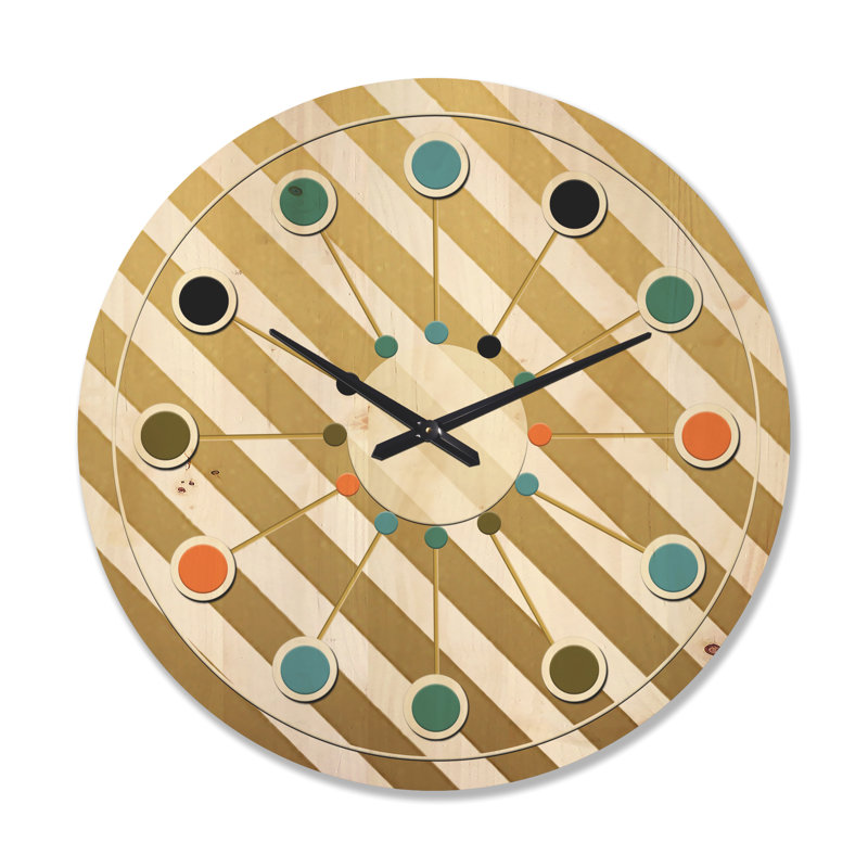 Horloge murale moderne en bois doré, Grand