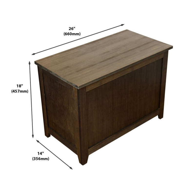 Banc de rangement en bois Avaline, Brun brossé