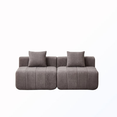 2-Seat Sectional Sofa with 2 pillows