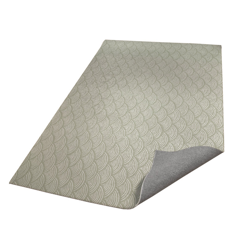 Rolling Waves Kids Play Mat, Rectangle 5' x 7', Light Green