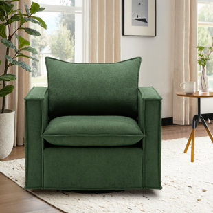 Velvet Swivel Chair - Plush Upholstered Armchair W/ 360° Rotation & Sturdy Base, 136kg
