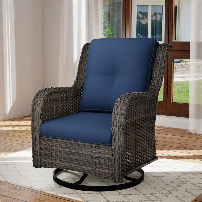 Chaise pivotante en osier pour l'extérieur Anahit, Marine