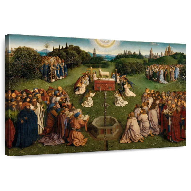 Adella Adoration d'agneau - retable de Gand, H 30 po x l 45 po