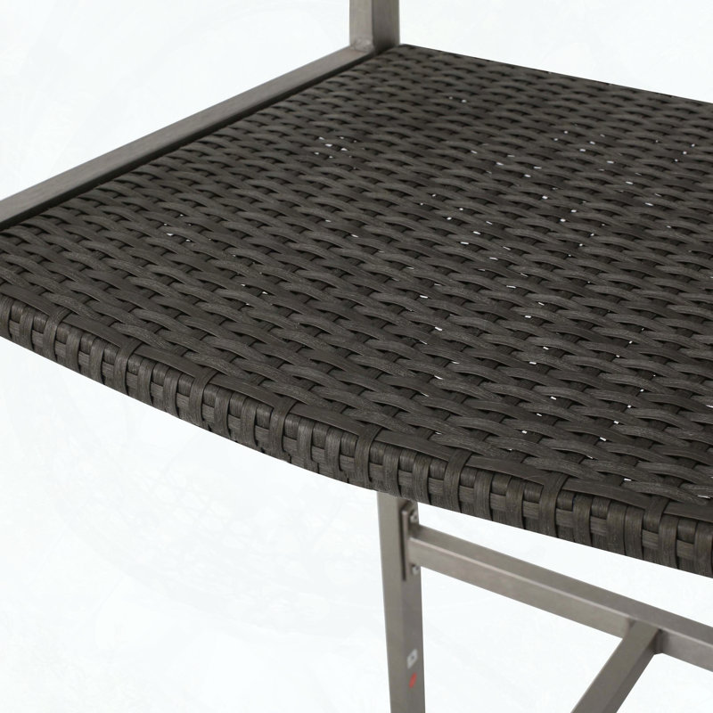 Aluminum Barstools with PE Rattan Seat, Set of 2