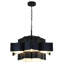 Lustre noir à 12 lumières avec intérieur en feuille d'or-2074779084