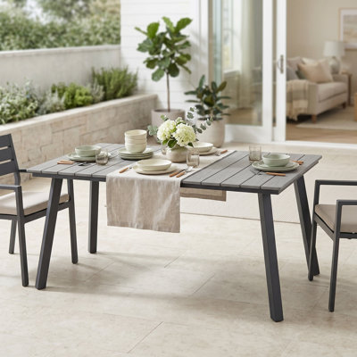 Outdoor Dining Table Collection with Umbrella Hole, All-Weather Foldable & Square Options