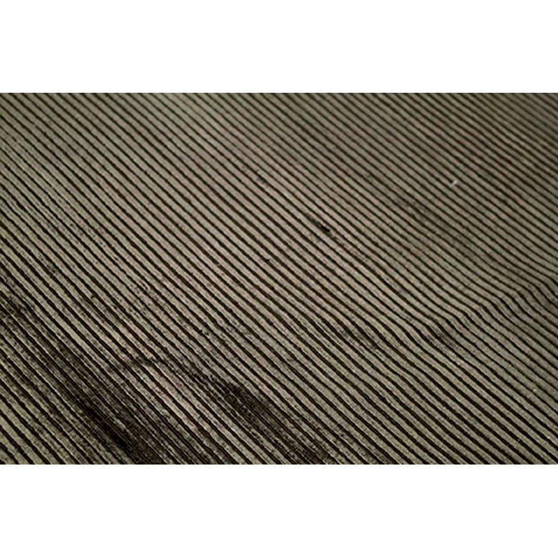 Wool Striped Area Rug in Dark Green