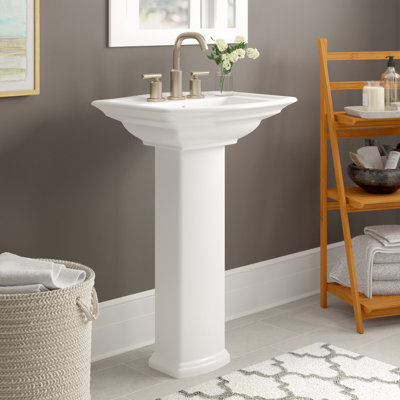 Darby Home Co Gaynell 16.5 " 27.38 " Tall Vitreous China Rectangular Bathroom Sink and Overflow Hole