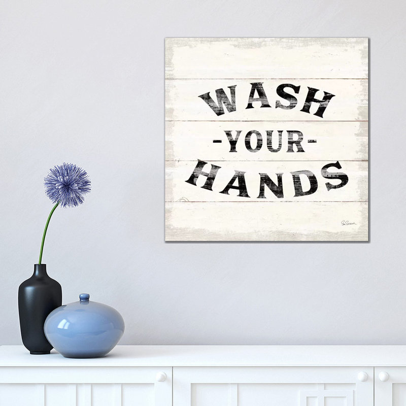 Shiplap Bath IV by Sue Schlabach - Wrapped Canvas Painting, 45.72 cm H x 45.72 cm W x 1.91 cm D