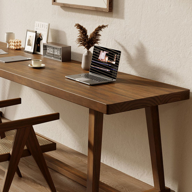 Bureau double en bois massif de style américain, H 29,53 po x l 55,12 po x P 23,62 po