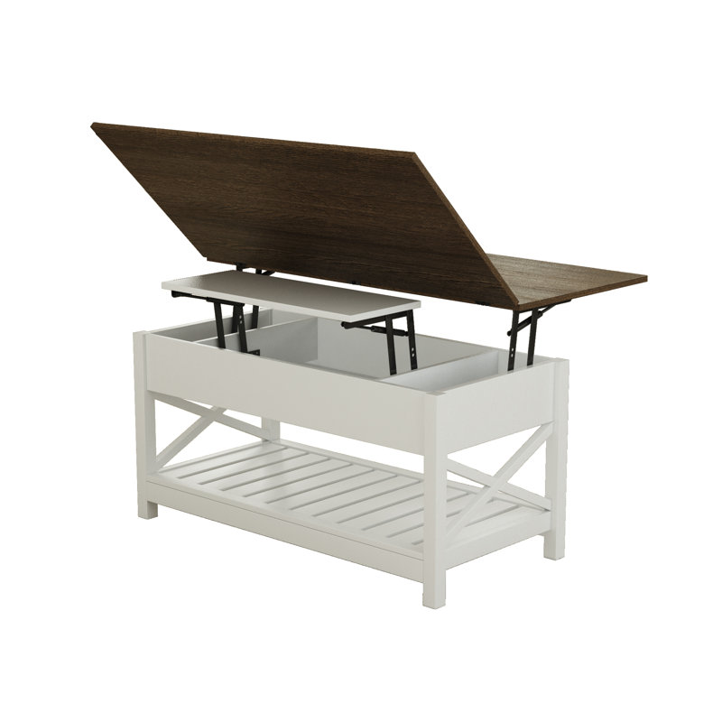 Keilan Single Coffee Table, Dark Brown, White