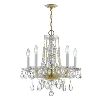 Wehr 5 - Light Candle Style Classic Chandelier with Crystal Accents