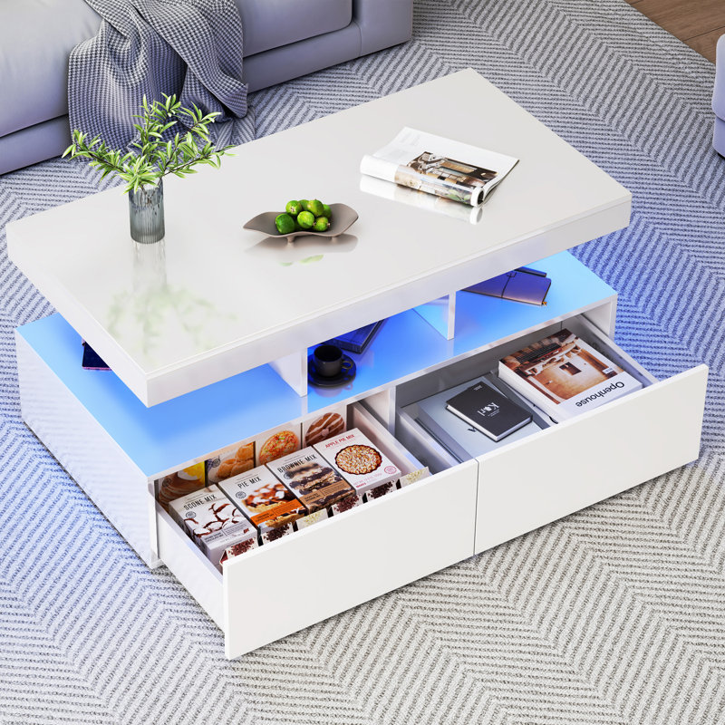 Beauville Coffee Table With Storage, White