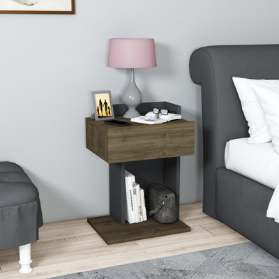Rauha 41cm W Particle Board Bedside Table