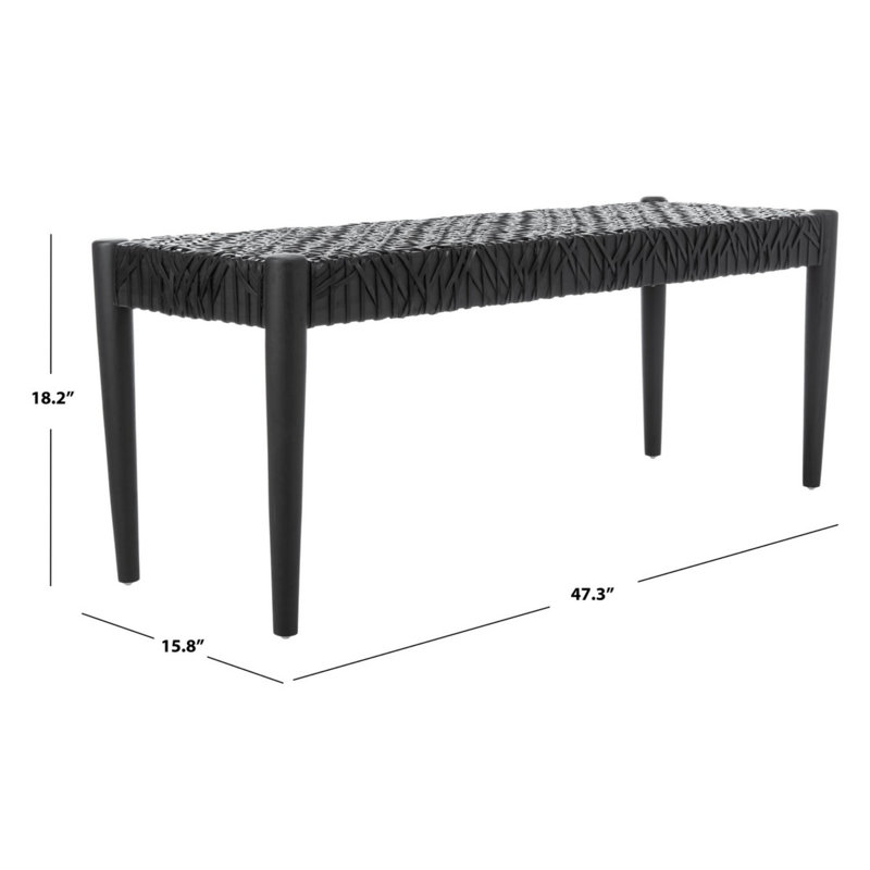 Brailee Upholstered Bench, Black