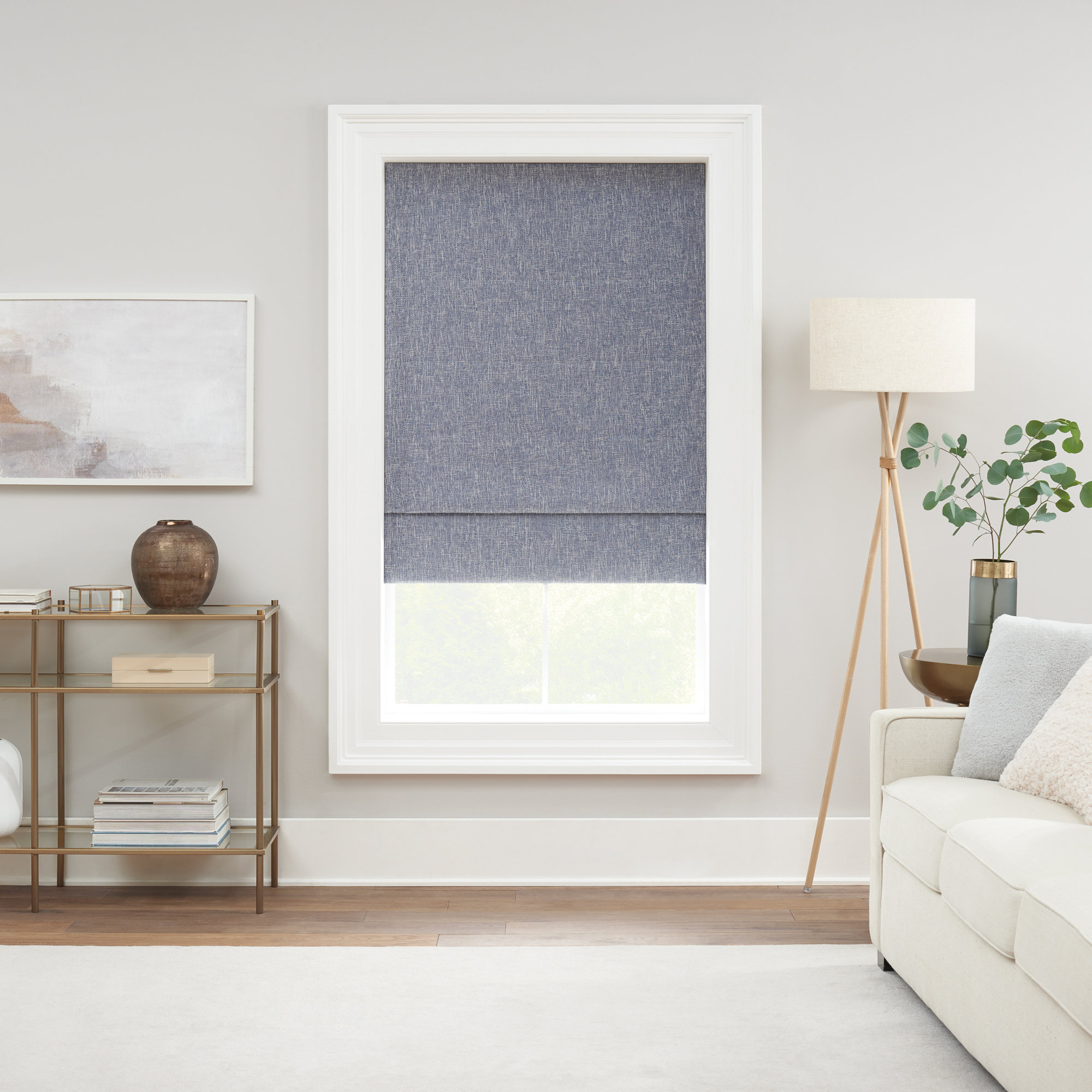 Eclipse Drew Blackout Roman Shade, Blue, 39"W x 64"L