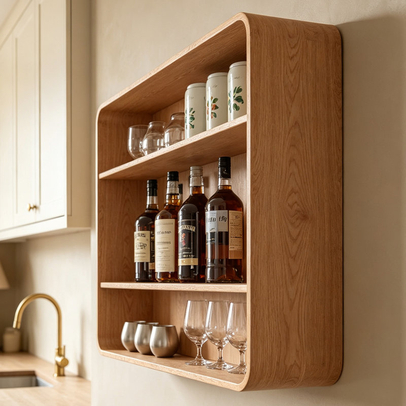 Étagère murale en bois composite à 3 niveaux, de style moderne, idéale pour la chambre à coucher, la salle de bain, la cuisine ou le salon.