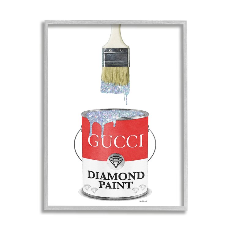 Diamond Paint Fashion Pop Container Designer Glam Red by Amanda Greenwood - Floater Frame Graphic Art on Wood