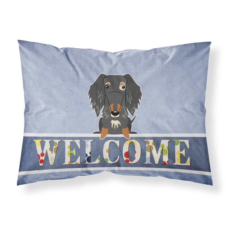 Taie d’oreiller welcome, Teckel à poil dur tacheté