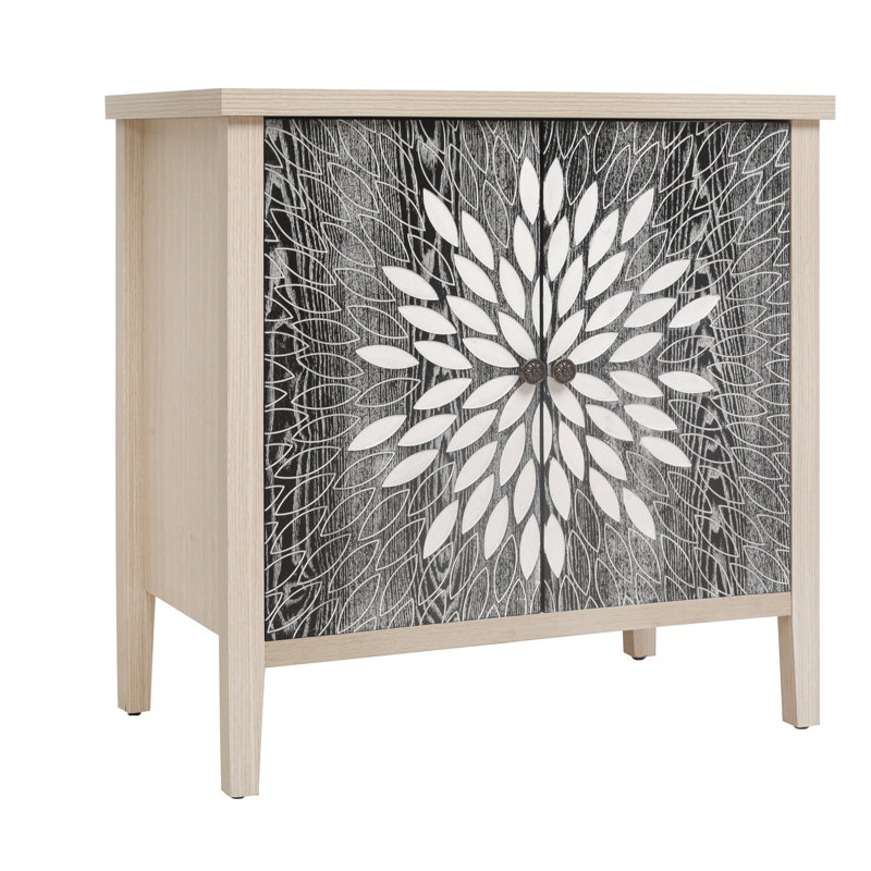 Étagère de rangement réglable à 2 portes, convenant au salon, au couloir, à la cuisine exquise sur les portes de l'armoire, imperméable à l'eau de procédé, panneau épaissi, dispositif de basculement, couleur noire et naturelle,