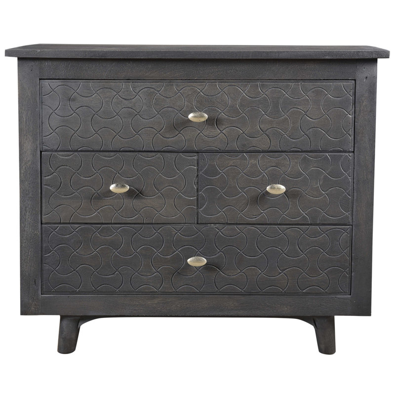 Messara 36'' W Solid Wood Nightstand, Gray Wash