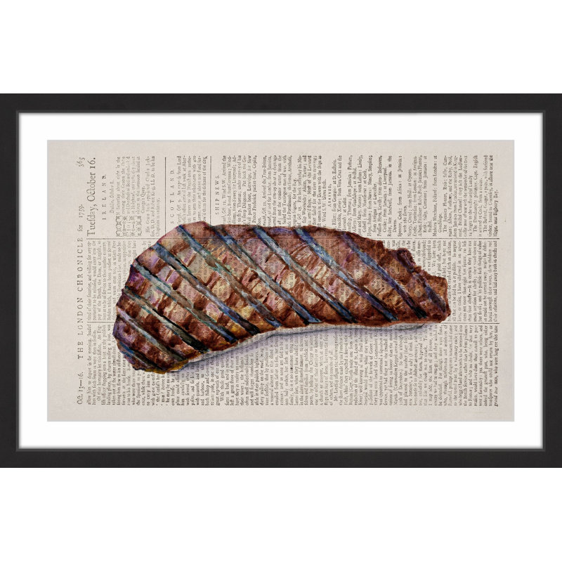 « hist steak », reproduction d’art encadrée, H 12 po x l 18 po x P 1,5 po