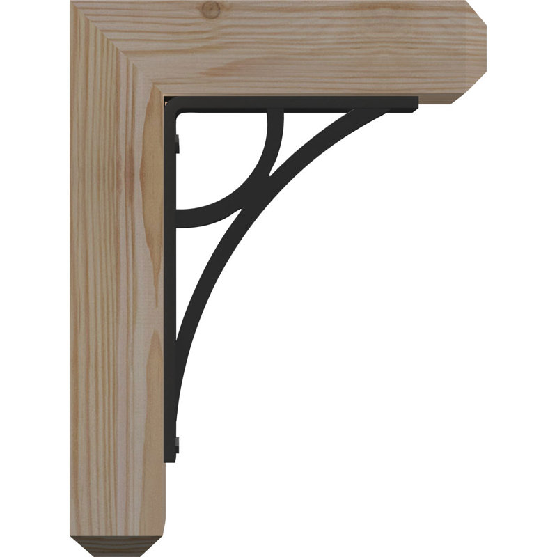 Support triple Ironcrest de 4 po Galveston, H 16 po x P 14 po, Sapin de Douglas de l 3 1/2 po x T 2 po (lisse)