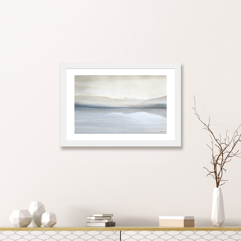 Lake Majesty - reproduction d'art, H 18 po x l 26 po x P 1,5 po, Impression encadrée, Blanc