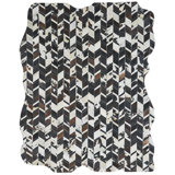 Brooksie Cowhide Geometric Area Rug in Brown/White