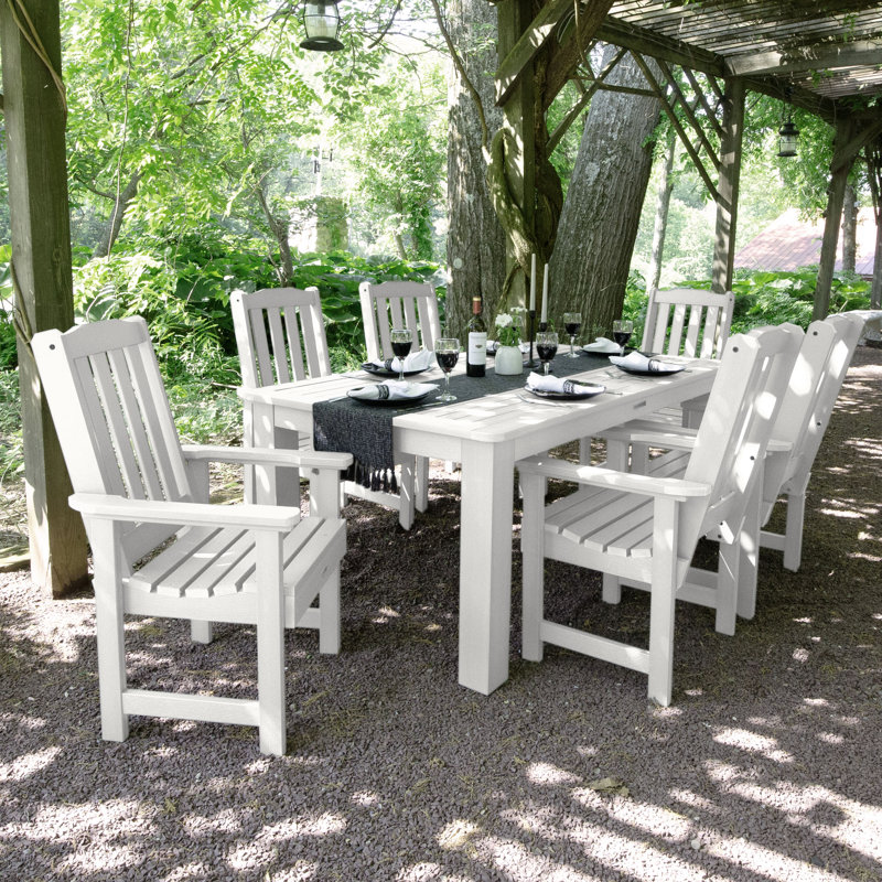 Ensemble repas pour 6 personnes Kile, Blanc, L 72 po x l 42 po x H 30 po