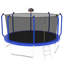 Trampoline 14FT avec panier de basketball, trampoline d'extérieur renforcé de type ASTM avec filet d'enclos