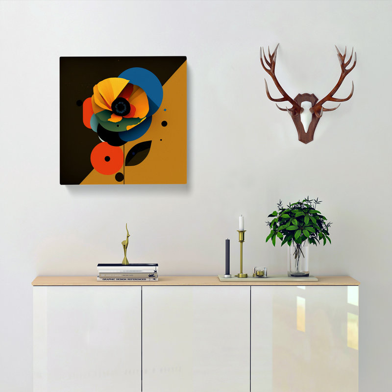 Poppy Flower Suprematism No.2 - Wrapped Canvas, 50cm H x 50cm W x 3cm D