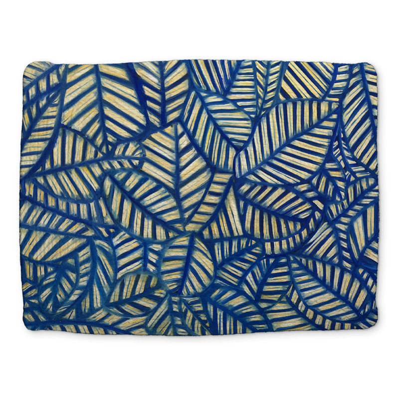 Floral & Botanical Blue Leaves Placemat - Home Decor Elegance