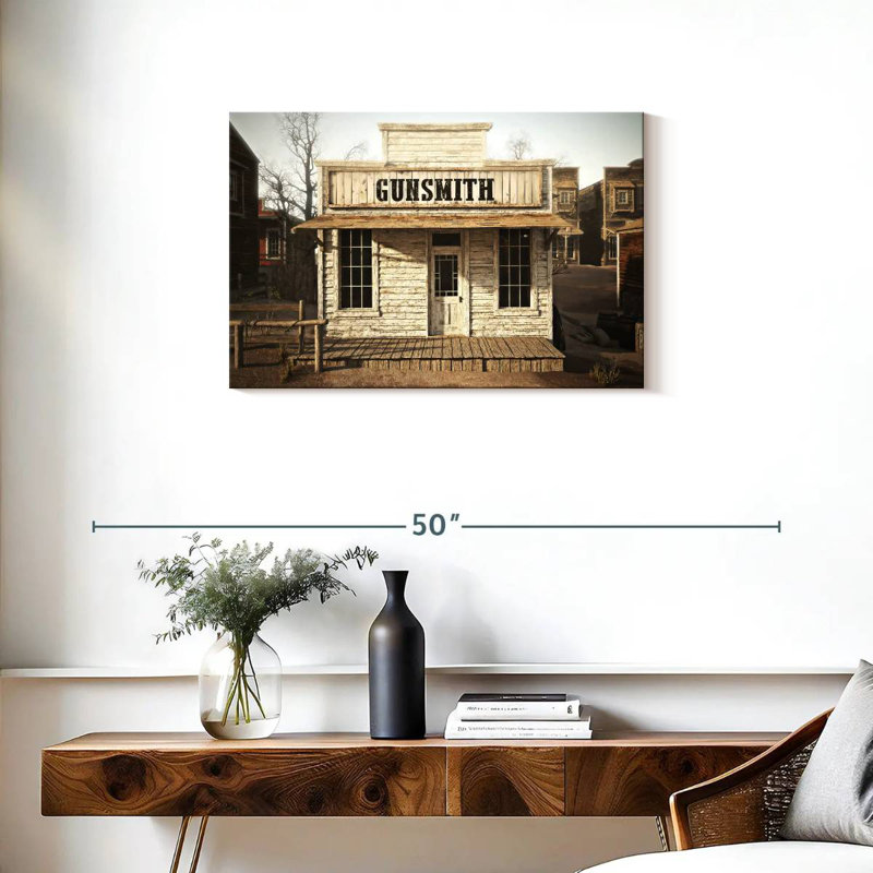 Lelar Western Gunsmith Shop, H 20 po x l 30 po