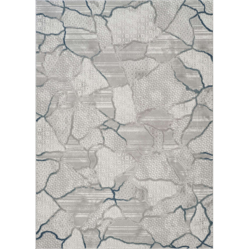 Gray Area Rug, Rectangle 5'3" x 7'3"