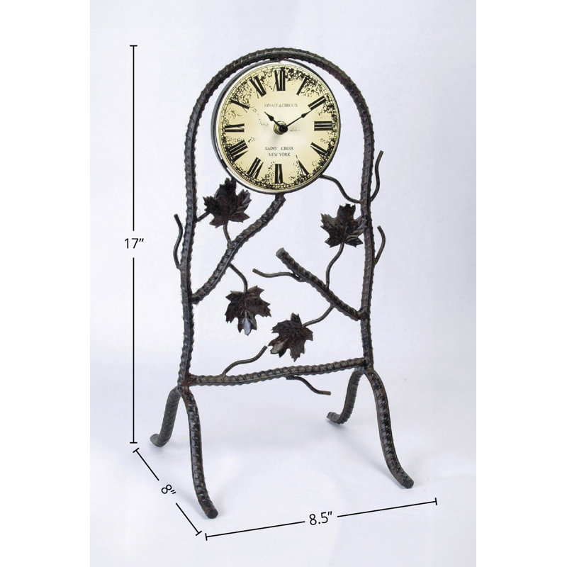Analog Metal Quartz Tabletop Clock, Black