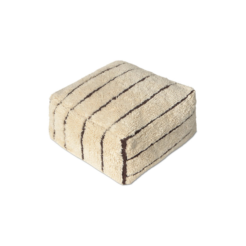 Color ON Square Pouf, Coffee Bean;Natural