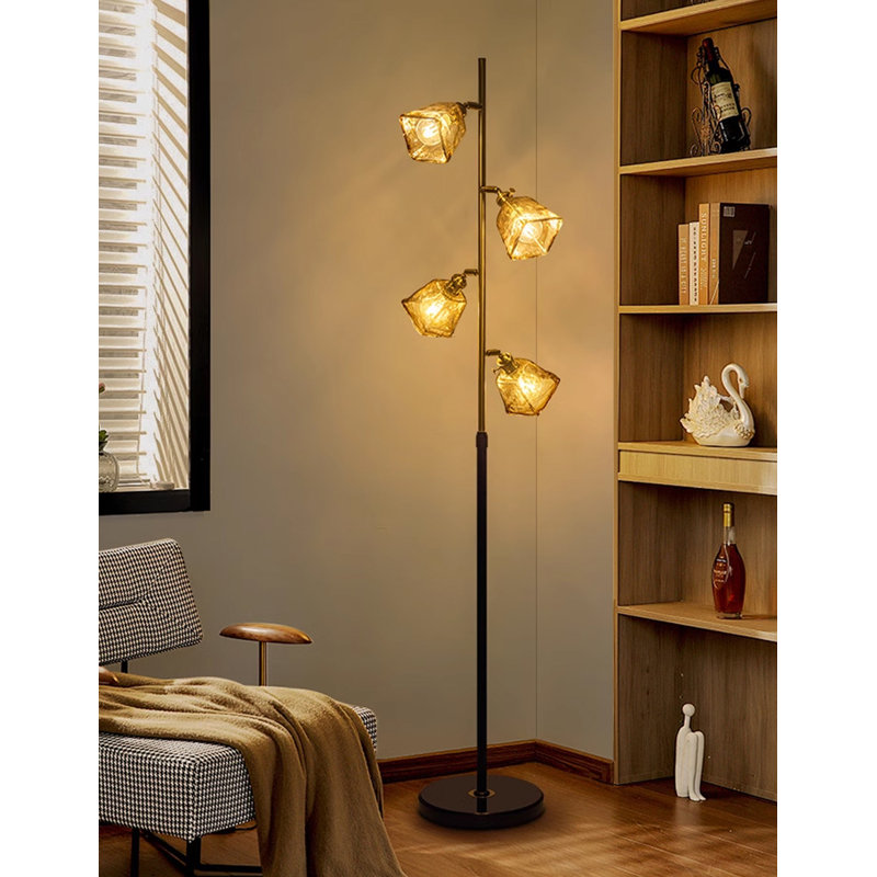 Modern Multi Glass Shade Standing Accent Light