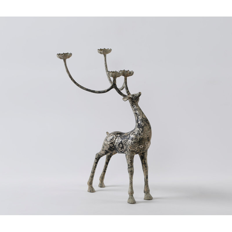 Bougeoir de table en métal 17,7 po