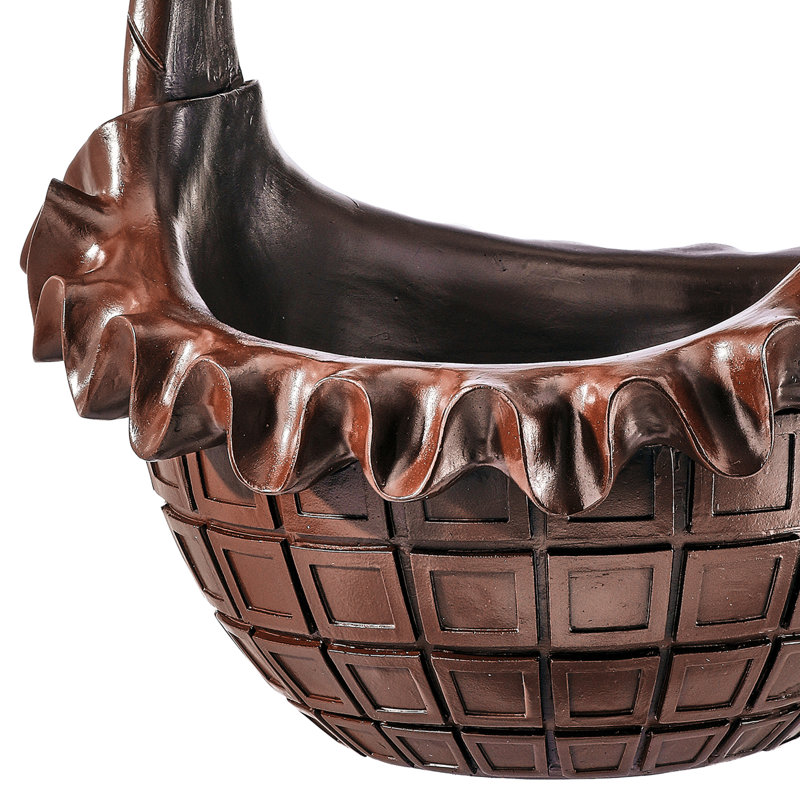 Panier de Pâques en résine 13,5 "chocolat