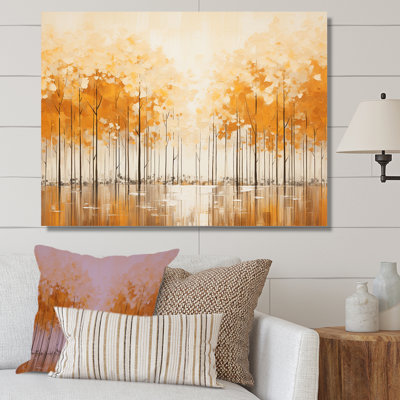 Minimalisme beige et forêt dorée III - impression